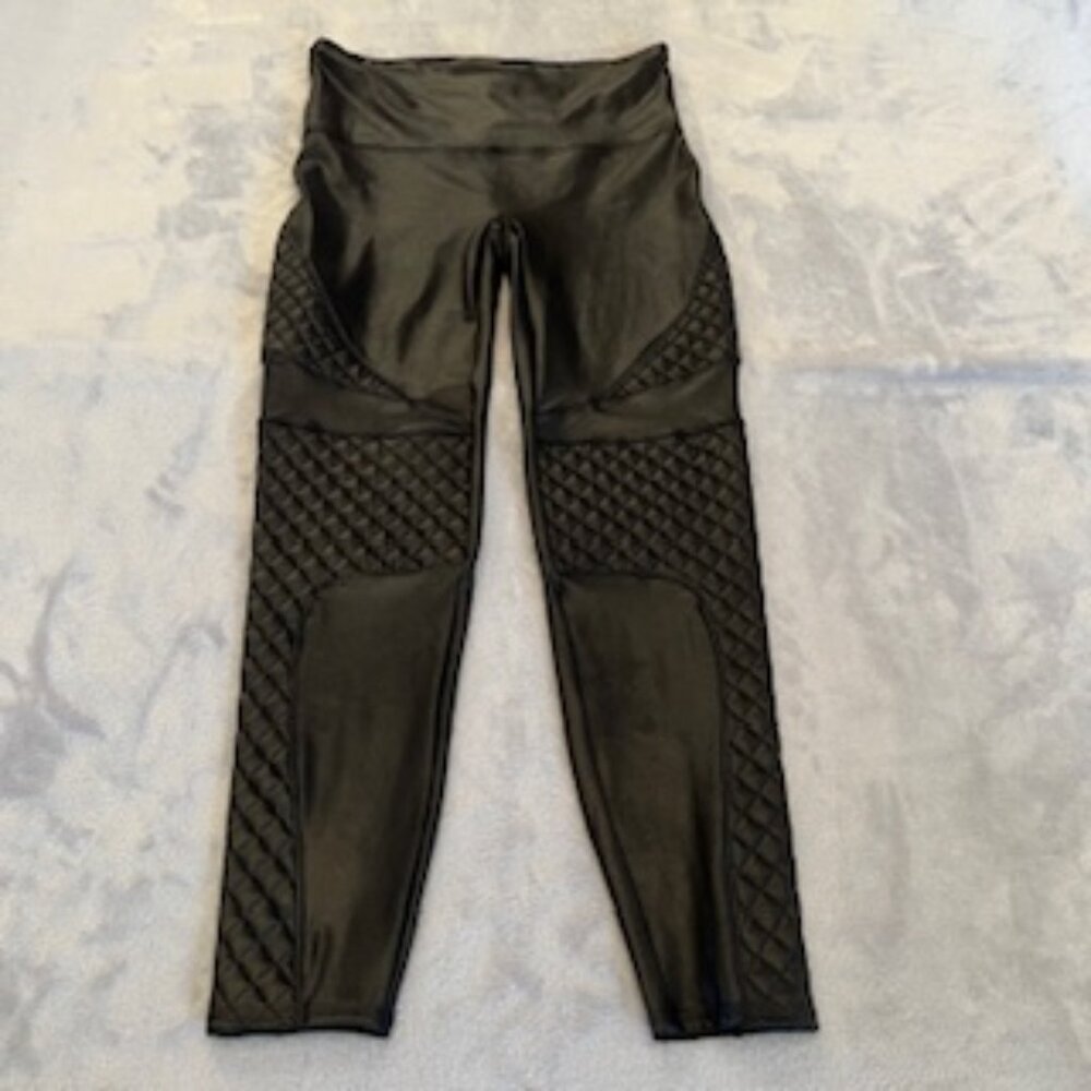 Spanx Women's Faux Leather Quilted Leggins XL